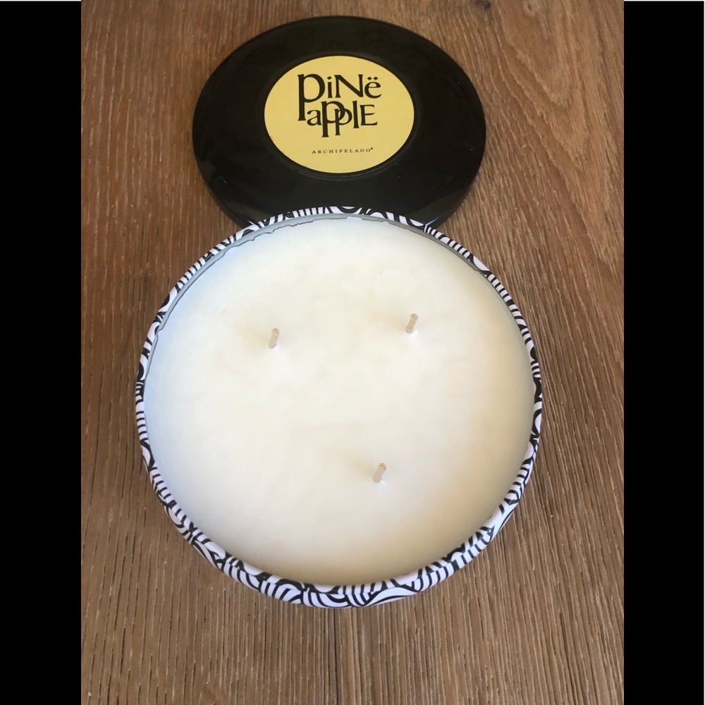 Archipelago 3 wick pineapple candle 12.7 oz large NEW price firm!